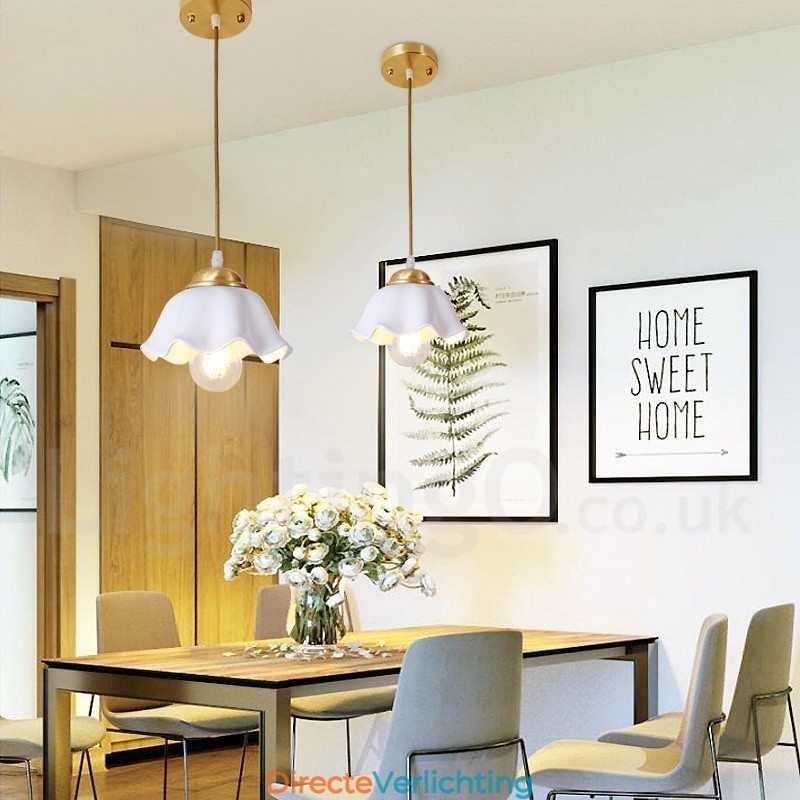 Puur messing rustieke lodge Scandinavische stijl hanglamp met keramische kap
