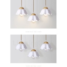 Puur messing rustieke lodge Scandinavische stijl hanglamp met keramische kap