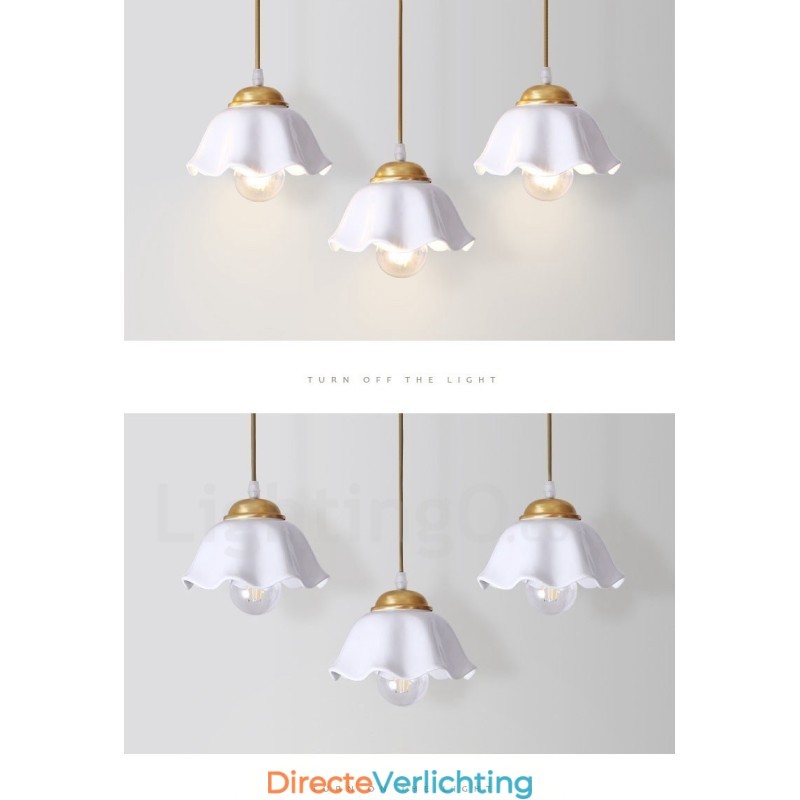 Puur messing rustieke lodge Scandinavische stijl hanglamp met keramische kap