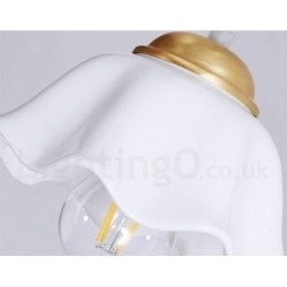 Puur messing rustieke lodge Scandinavische stijl hanglamp met keramische kap
