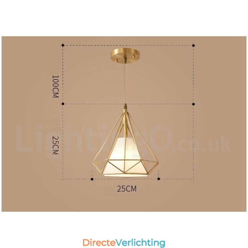 Rustieke Lodge Nordic Stijl Hanglamp van Zuiver Messing met Stoffen Kap