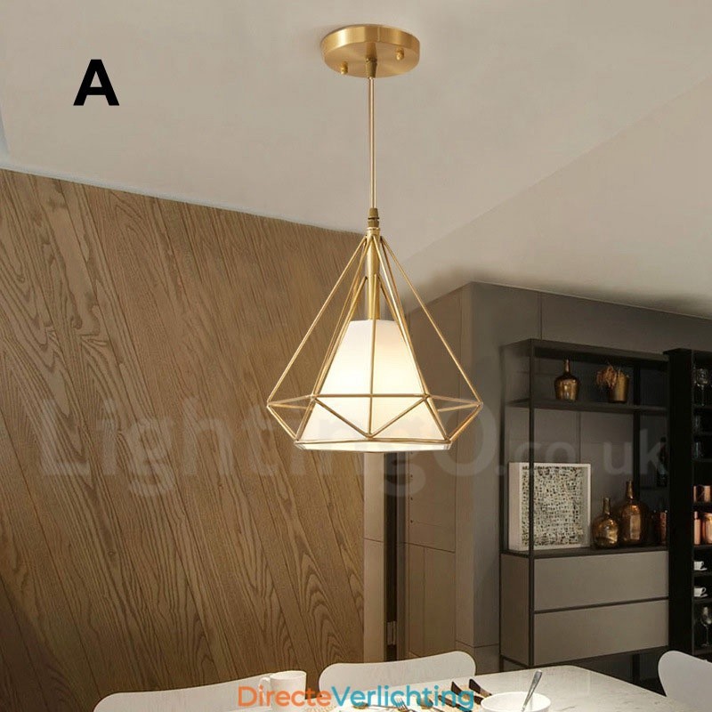 Rustieke Lodge Nordic Stijl Hanglamp van Zuiver Messing met Stoffen Kap