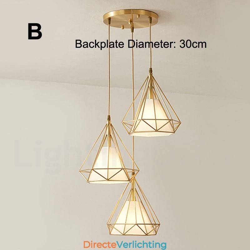 Rustieke Lodge Nordic Stijl Hanglamp van Zuiver Messing met Stoffen Kap