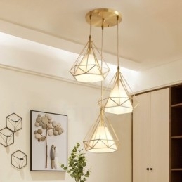 Rustieke Lodge Nordic Stijl Hanglamp van Zuiver Messing met Stoffen Kap