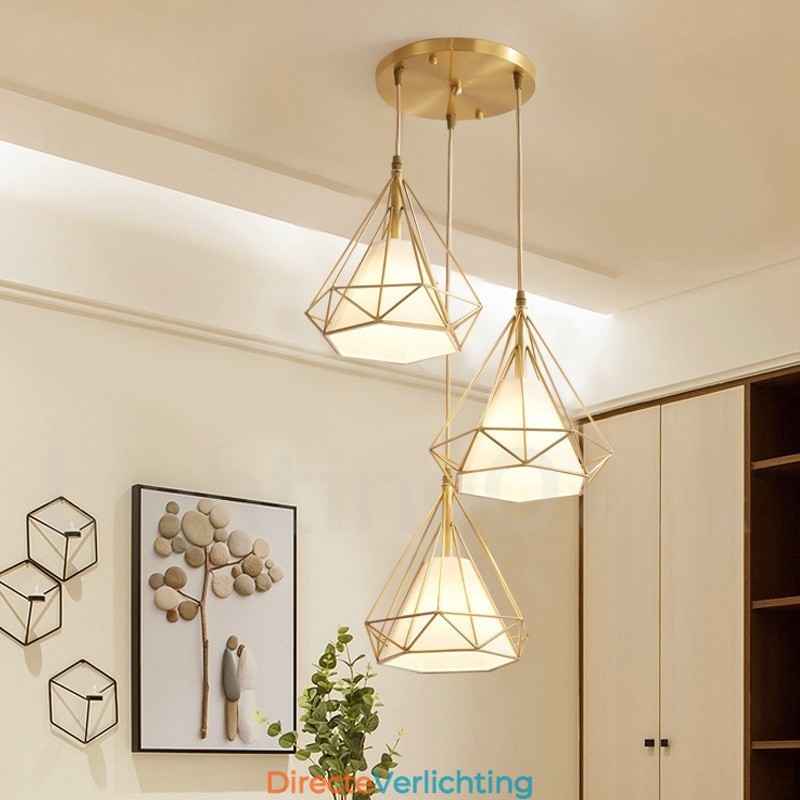 Rustieke Lodge Nordic Stijl Hanglamp van Zuiver Messing met Stoffen Kap