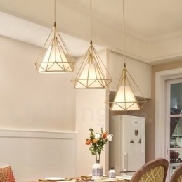 Rustieke Lodge Nordic Stijl Hanglamp van Zuiver Messing met Stoffen Kap