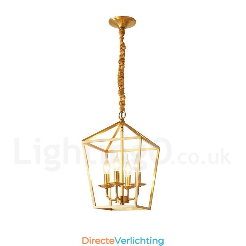 Puur messing rustieke lodge hanglamp in Scandinavische stijl