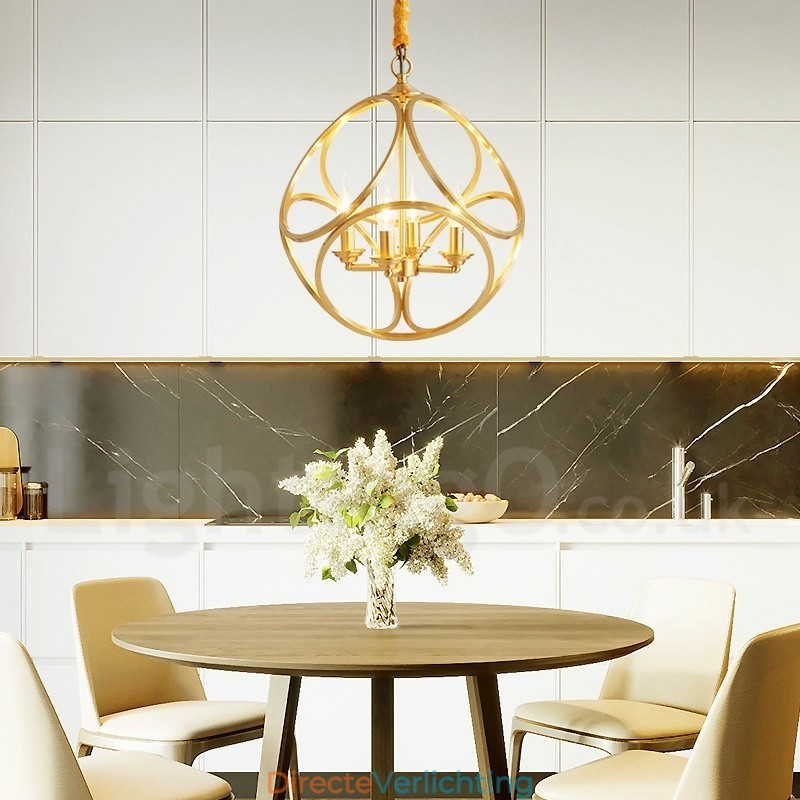 Puur messing rustieke lodge hanglamp in Scandinavische stijl