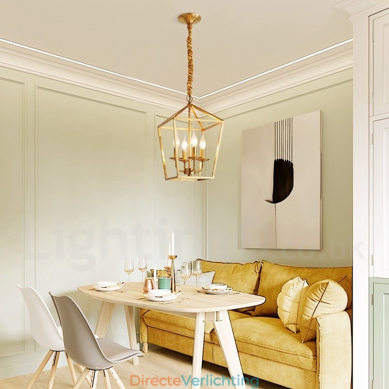 Puur messing rustieke lodge hanglamp in Scandinavische stijl