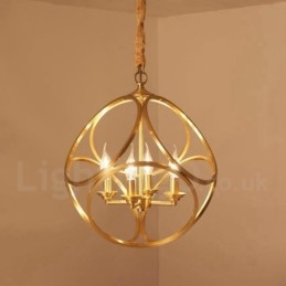 Puur messing rustieke lodge hanglamp in Scandinavische stijl