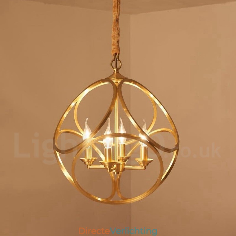 Puur messing rustieke lodge hanglamp in Scandinavische stijl