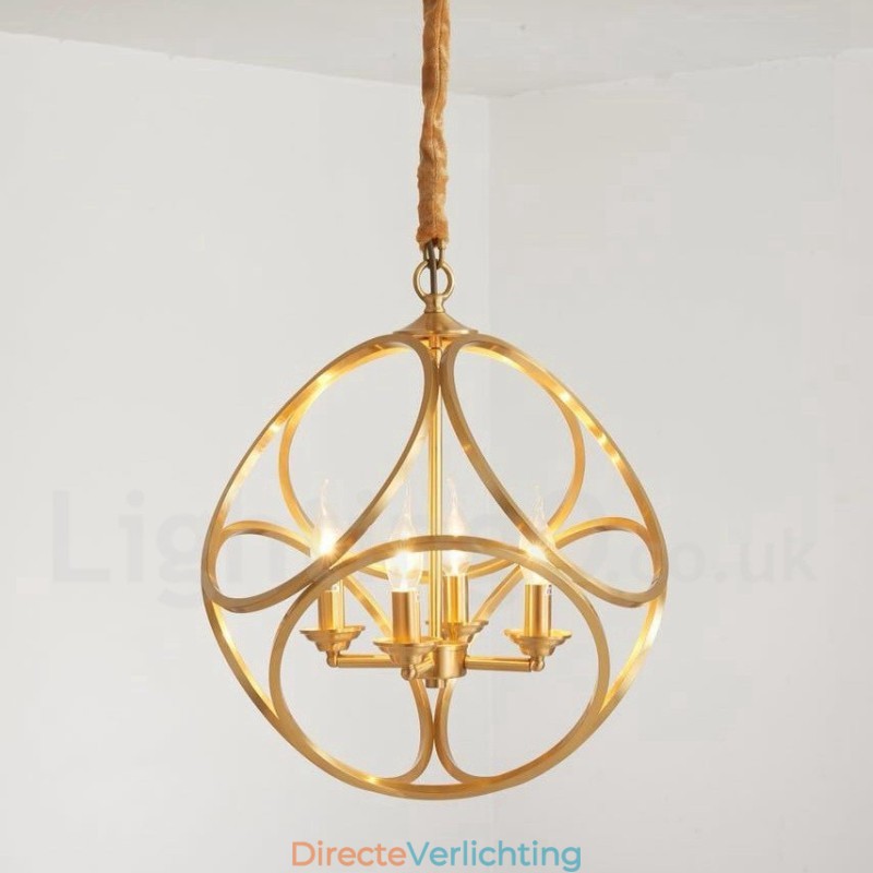 Puur messing rustieke lodge hanglamp in Scandinavische stijl