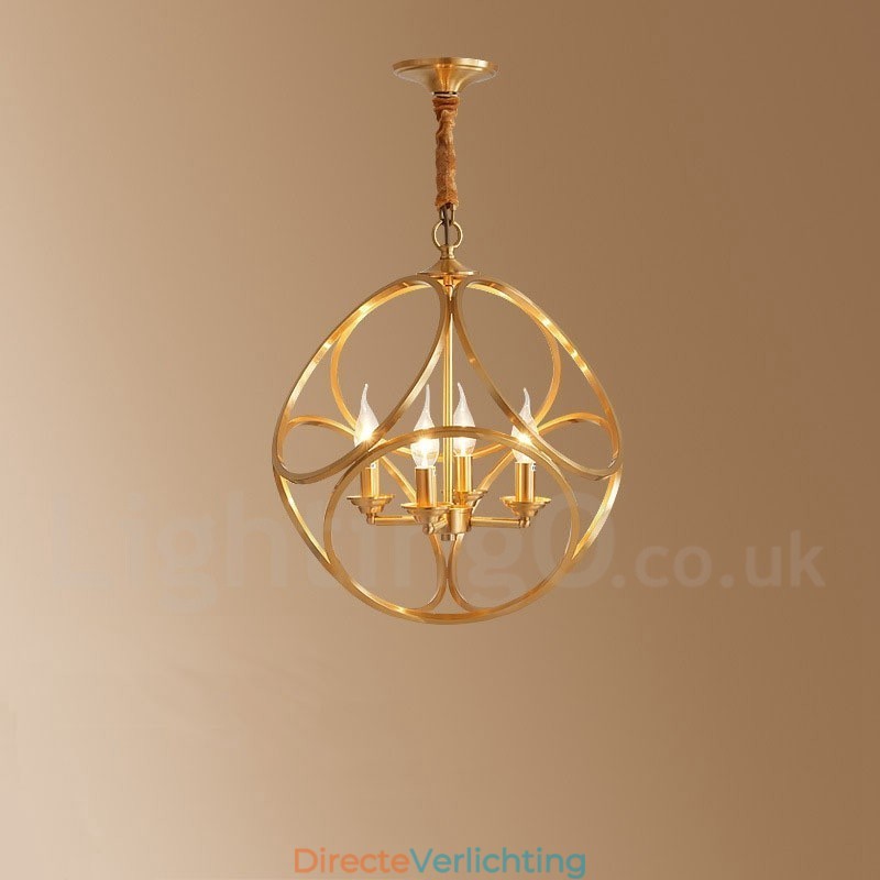 Puur messing rustieke lodge hanglamp in Scandinavische stijl