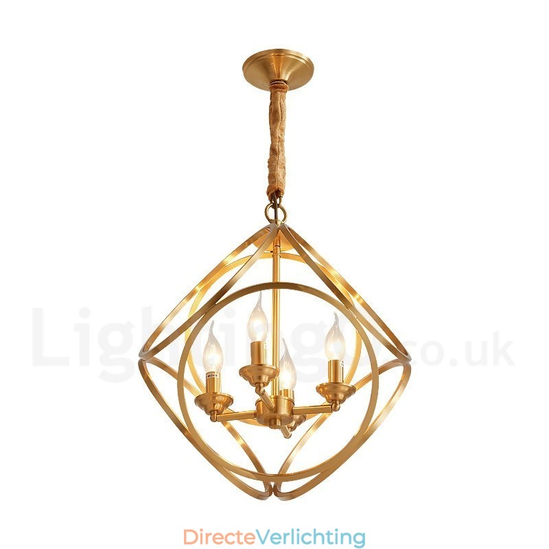Puur messing rustieke lodge hanglamp in Scandinavische stijl