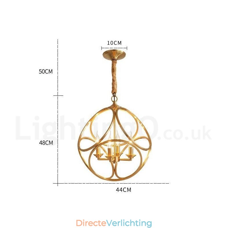 Puur messing rustieke lodge hanglamp in Scandinavische stijl