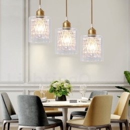 Puur messing rustieke lodge hanglamp in Scandinavische stijl met glazen kap