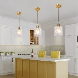 Puur messing rustieke lodge hanglamp in Scandinavische stijl met glazen kap
