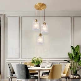 Puur messing rustieke lodge hanglamp in Scandinavische stijl met glazen kap