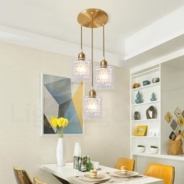 Puur messing rustieke lodge hanglamp in Scandinavische stijl met glazen kap