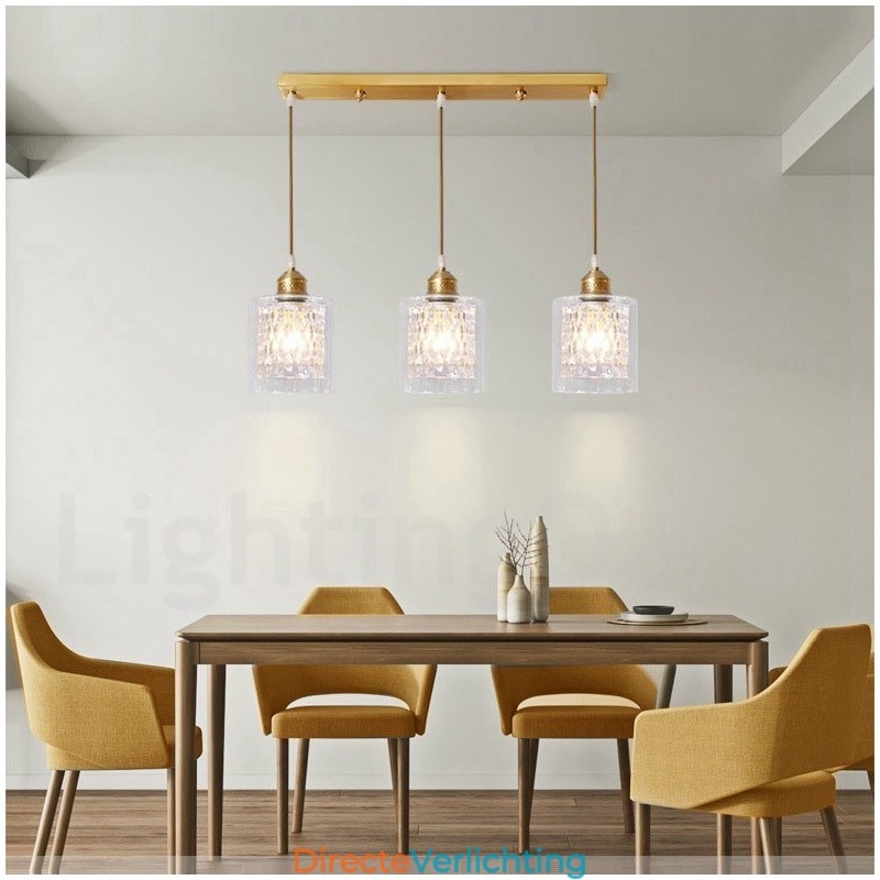 Puur messing rustieke lodge hanglamp in Scandinavische stijl met glazen kap