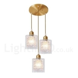 Puur messing rustieke lodge hanglamp in Scandinavische stijl met glazen kap