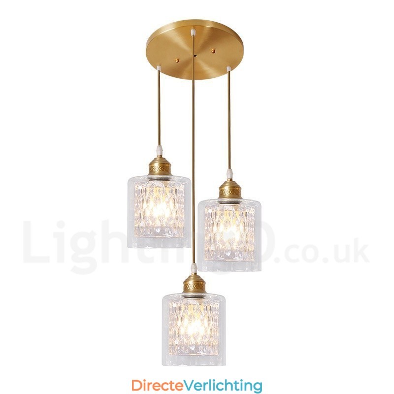 Puur messing rustieke lodge hanglamp in Scandinavische stijl met glazen kap