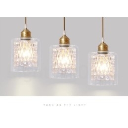 Puur messing rustieke lodge hanglamp in Scandinavische stijl met glazen kap