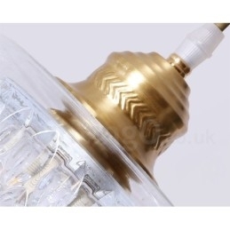 Puur messing rustieke lodge hanglamp in Scandinavische stijl met glazen kap
