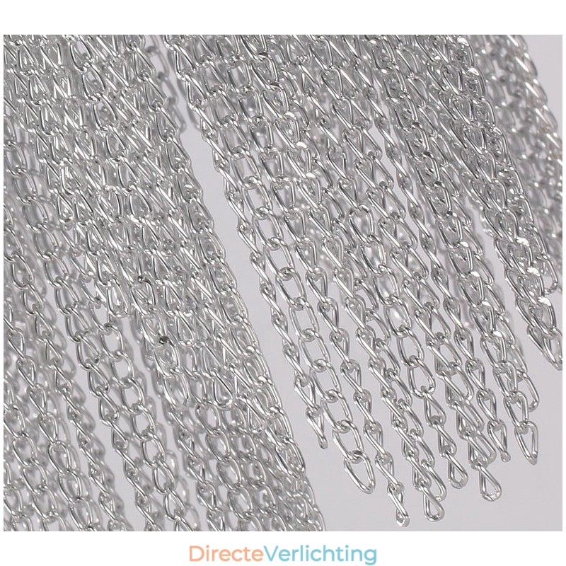 Aluminium kwastjes kroonluchter design hanglamp zilverkleur
