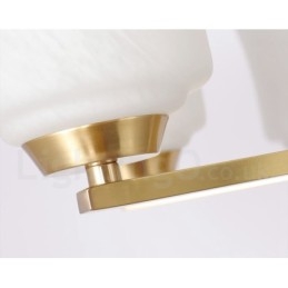 3 Lichts Pure Messing Grote Luxe Rustieke Retro Vintage Messing Hangende Kroonluchter met Glazen Kapjes