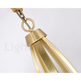 6-lichts puur messing grote luxe rustieke retro vintage messing hanglamp met glazen kappen