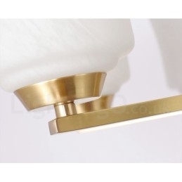 6-lichts puur messing grote luxe rustieke retro vintage messing hanglamp met glazen kappen