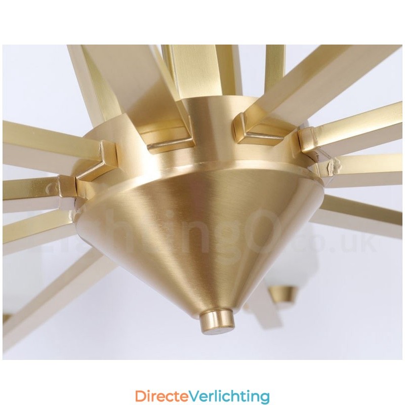 15 Lichts Pure Messing Grote Luxe Rustieke Retro Vintage Messing Hangende Kroonluchter met Glazen Kapjes