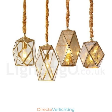 Puur messing rustieke lodge hanglamp in Scandinavische stijl met glazen kap Puur messing rustieke lodge hanglamp in Scandinavische stijl met glazen kap