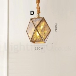 Puur messing rustieke lodge hanglamp in Scandinavische stijl met glazen kap