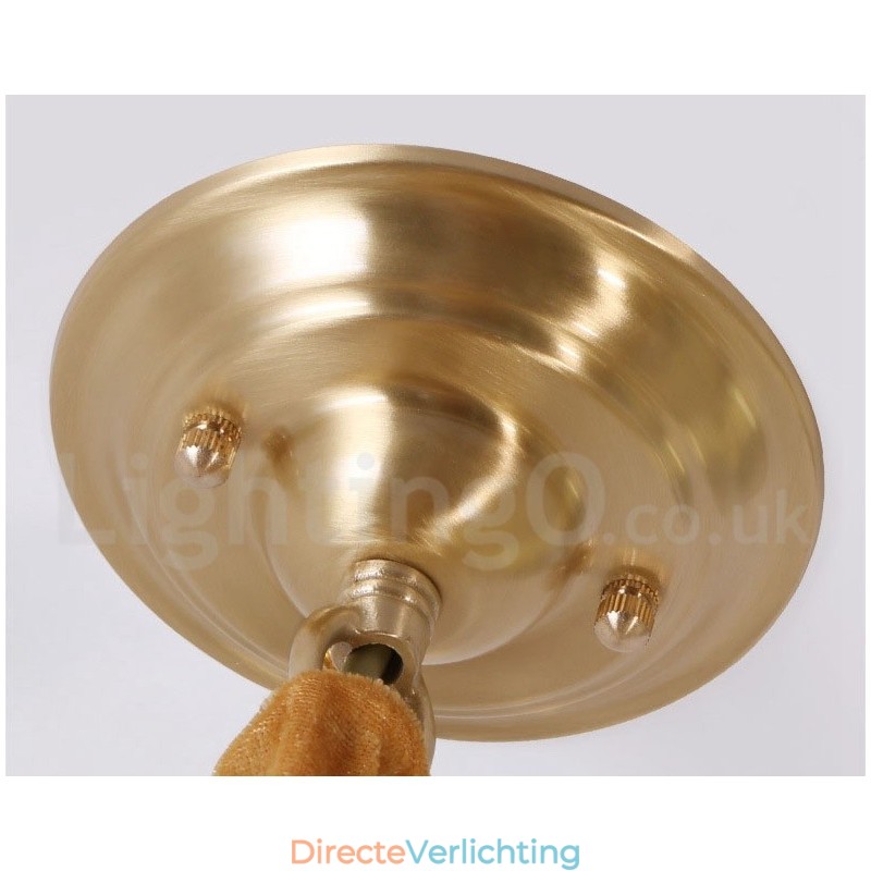 Puur messing rustieke lodge hanglamp in Scandinavische stijl met glazen kap