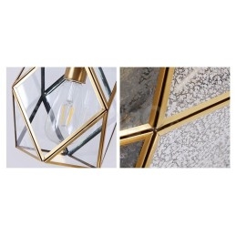 Puur messing rustieke lodge hanglamp in Scandinavische stijl met glazen kap