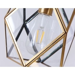Puur messing rustieke lodge hanglamp in Scandinavische stijl met glazen kap