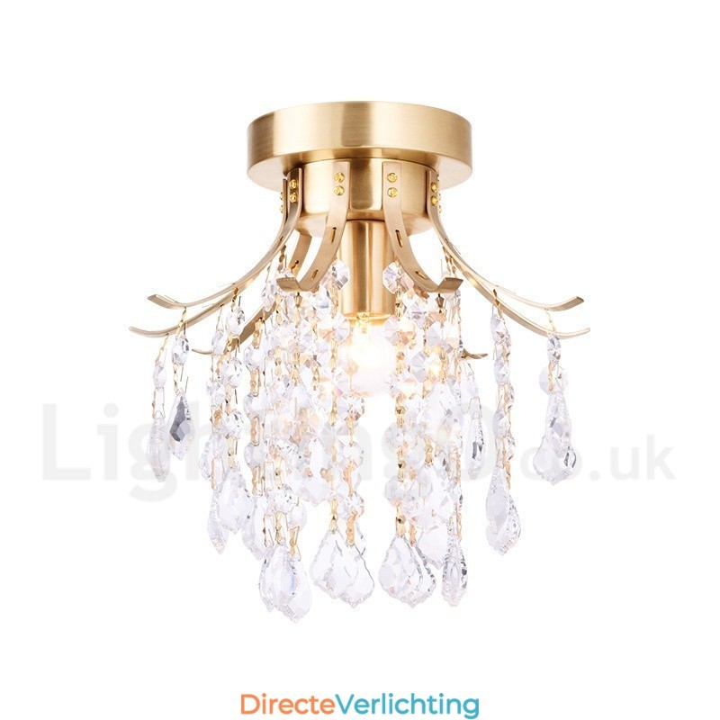 Puur messing rustieke lodge Scandinavische stijl plafondlampen met kristallen