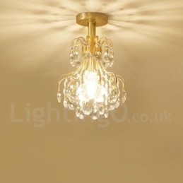 Puur messing rustieke lodge Scandinavische stijl plafondlampen met kristallen