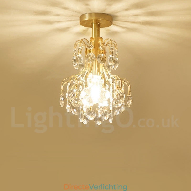 Puur messing rustieke lodge Scandinavische stijl plafondlampen met kristallen