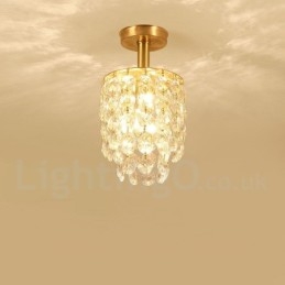Puur messing rustieke lodge Scandinavische stijl plafondlampen met kristallen