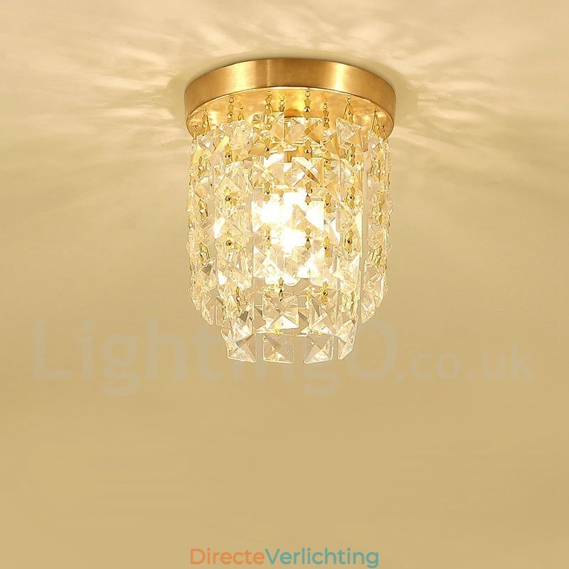 Puur messing rustieke lodge Scandinavische stijl plafondlampen met kristallen