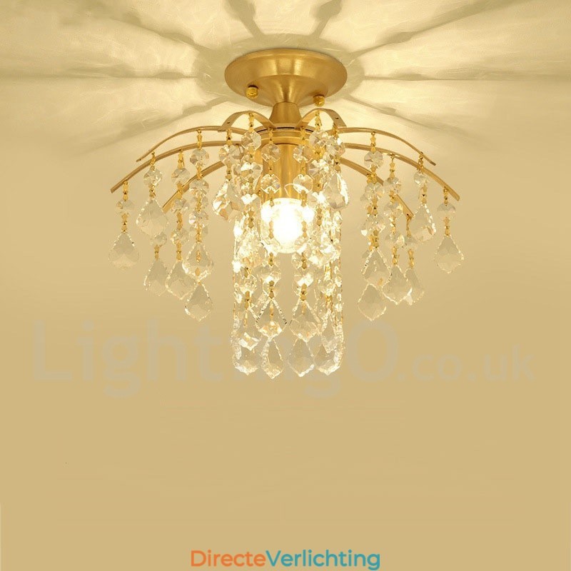 Puur messing rustieke lodge Scandinavische stijl plafondlampen met kristallen