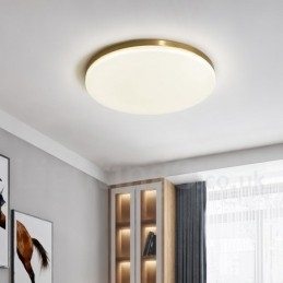 Messing ultradunne ronde dimbare moderne eigentijdse Scandinavische stijl plafondlampen met acryl kap kunnen ook als wandlamp worden gebruikt