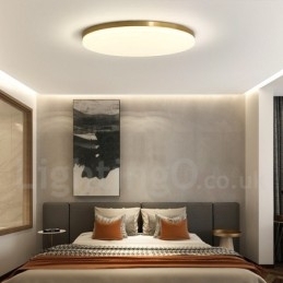 Messing ultradunne ronde dimbare moderne eigentijdse Scandinavische stijl plafondlampen met acryl kap kunnen ook als wandlamp worden gebruikt