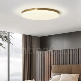 Messing ultradunne ronde dimbare moderne eigentijdse Scandinavische stijl plafondlampen met acryl kap kunnen ook als wandlamp worden gebruikt