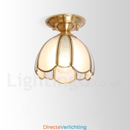 Puur messing rustieke lodge Scandinavische stijl plafondlamp met glazen kap Puur messing rustieke lodge Scandinavische stijl plafondlamp met glazen kap