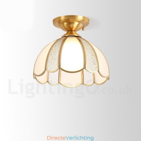 Puur messing rustieke lodge Scandinavische stijl plafondlamp met glazen kap Puur messing rustieke lodge Scandinavische stijl plafondlamp met glazen kap