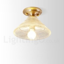 Puur messing rustieke lodge Scandinavische stijl plafondlamp met glazen kap
